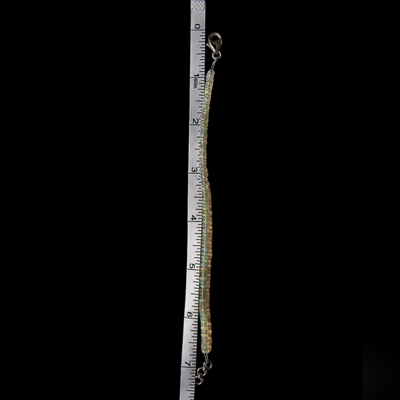 Natural Ethiopian Opal & Sterling Silver gold plated Bracelet - Picture 10 of 10